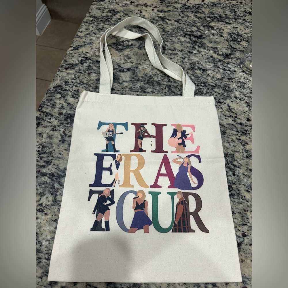 Taylor Swift The Eras Tour White Canvas Tote Bag